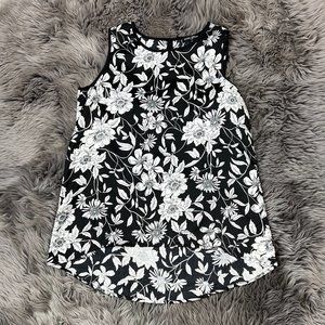 Mario Serrani | Women's Tank Top | Black & White Floral | Small